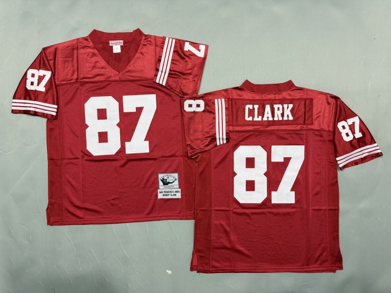 Men 2025 San Francisco 49ers #87 Clark red Throwback Limited NFL Jersey style 001->san francisco 49ers->NFL Jersey